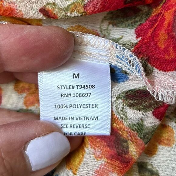 Alice Blue Women’s Floral Lightweight Tunic Blouse Size Medium - Picture 8 of 11